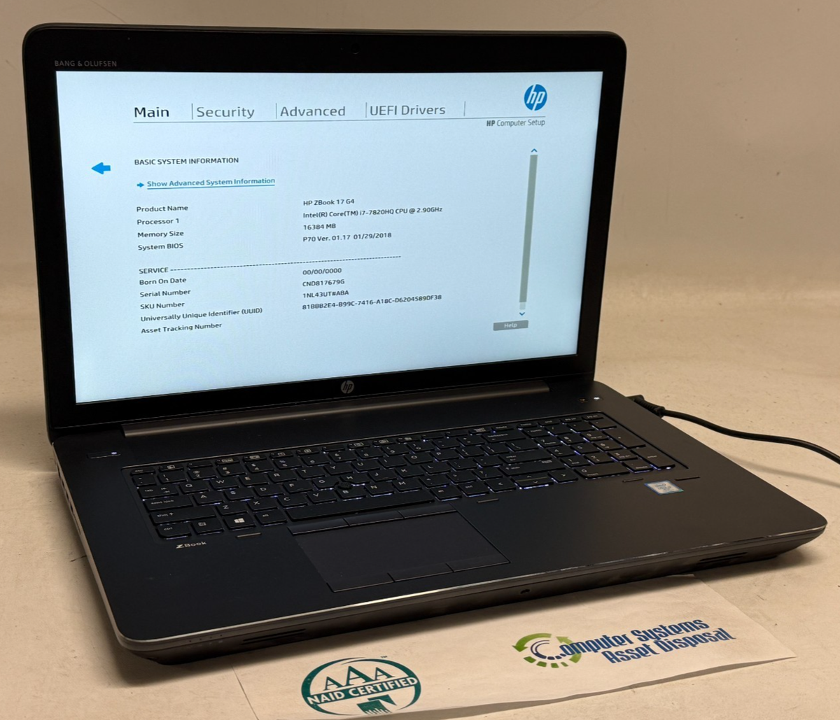HP ZBook 17 G4 17.3