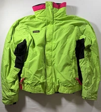 Vintage Columbia Mens Neon Yellow Pink Bugaboo Ski Jacket Radial Sleeve Medium