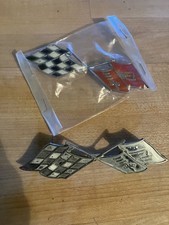 Chevrolet Corvette Crossed Flags Emblems Lot Of 2 Metal Chevrolet Corvette Crossed Flags Emblems Lot Of 2 Metal