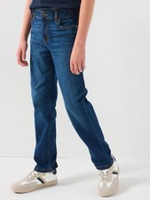 Abercrombie Kids Straight Regular Jeans 13/14 Dark Wash Adjustable Waist