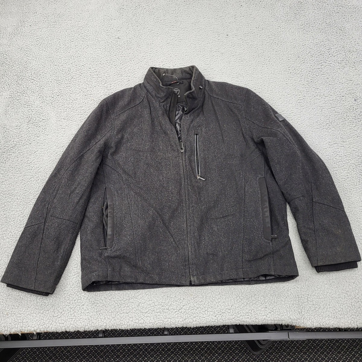 Tumi T Tech Jacket Mens 2XL XXL Wool Blend Full Zip Dark Gray