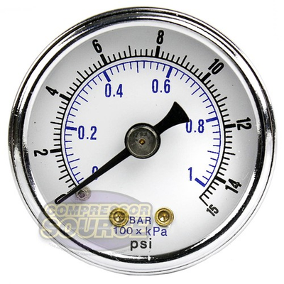 #ad 1 8quot; NPT Air Pressure Gauge 0 15 PSI Back Mount 1.5quot; Face Diameter $12.95