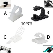 10 Pcs White Under Desk Cable Organizer USB Winder Desktop Tidy Clips Management