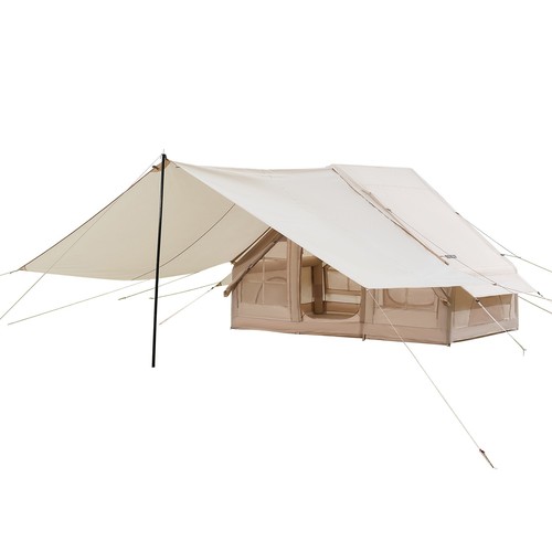 Aufblasbares Zelt 3-5 Personen Glamping Zelt mit Pumpe Baldachin 3x2x2m - Bild 10 von 12