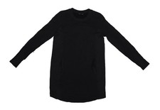 Athleta Balance Dress Womens Small Black Long Sleeve Pullover Pockets Modal