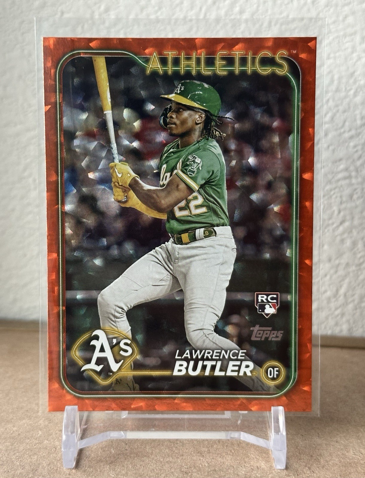 2024 Topps #676 Lawrence Butler Orange Crackle Foil RC #/299 NM
