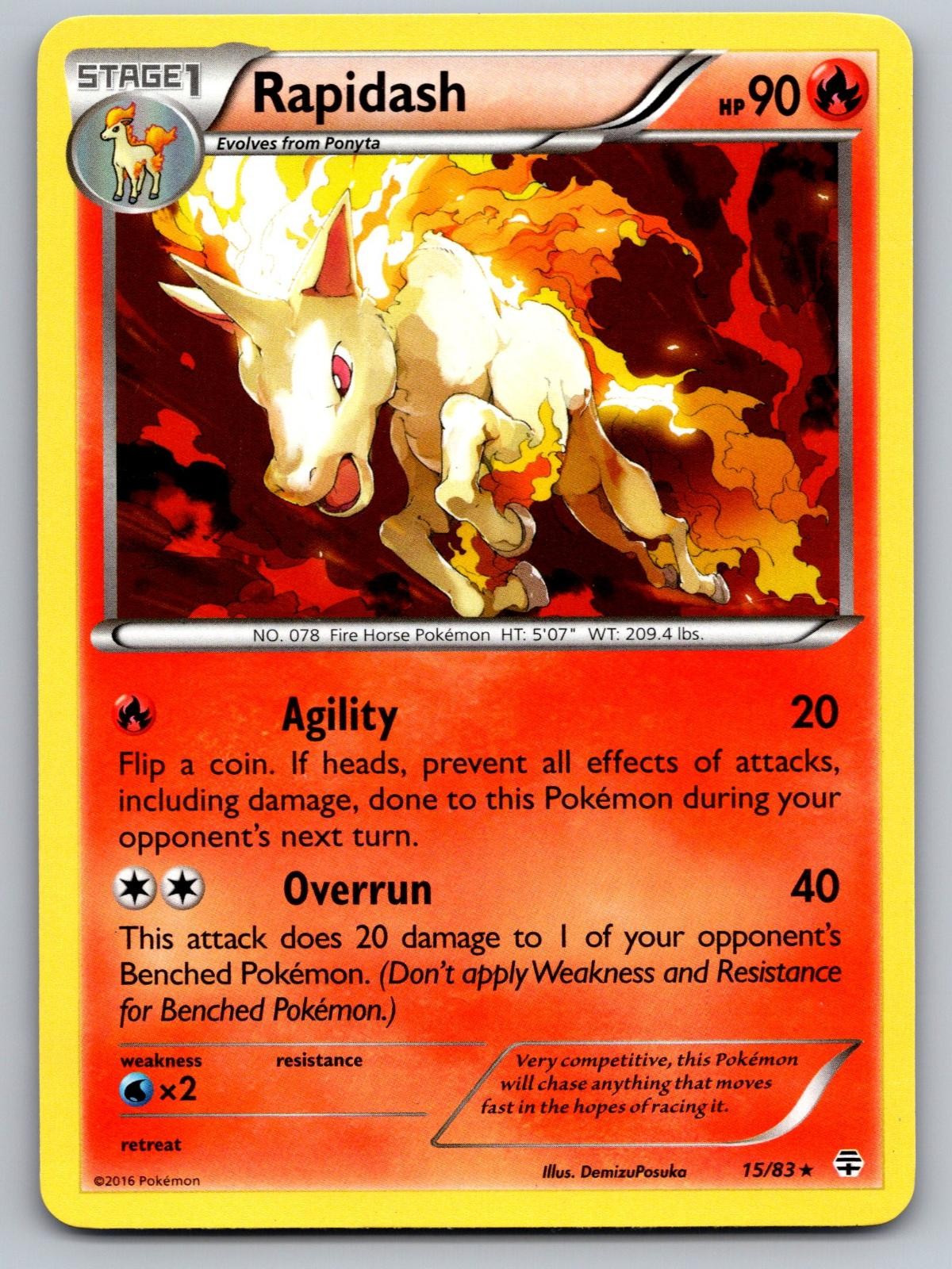 Rapidash 15/83 Rare Generations Pokemon Near Mint
