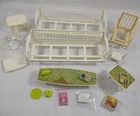 Vtg 1963 LOT Barbie Go Together Barbie Doll Outdoor Furniture, Dominos  (a35)