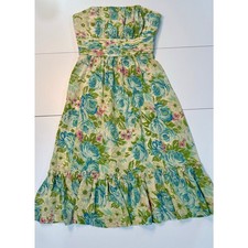 Plenty Frock by Tracy Reese Floral 100% Silk Strapless Dress Sz 6