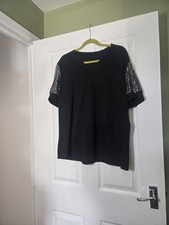 Black Sparkly Sleeve Top Size XXL Exellent Condition,  Never Worn