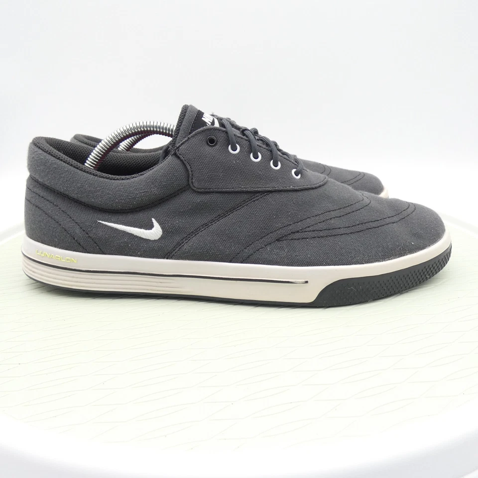 Nike Lunar Swingtip 552078-004 Mens US 11 Golf Shoes Gray White Canvas Sneakers - Image 3 of 4