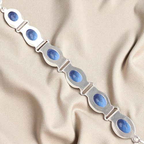 Tanzanite Gemstone 925 Sterling Silver Jewelry Linked Chain Girl's Bracelet 7-8" - Picture 6 of 6