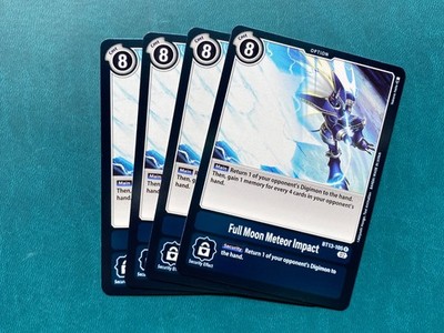 Full Moon Meteor Impact BT13-105 Playset Versus Royal Knights Digimon Card x4