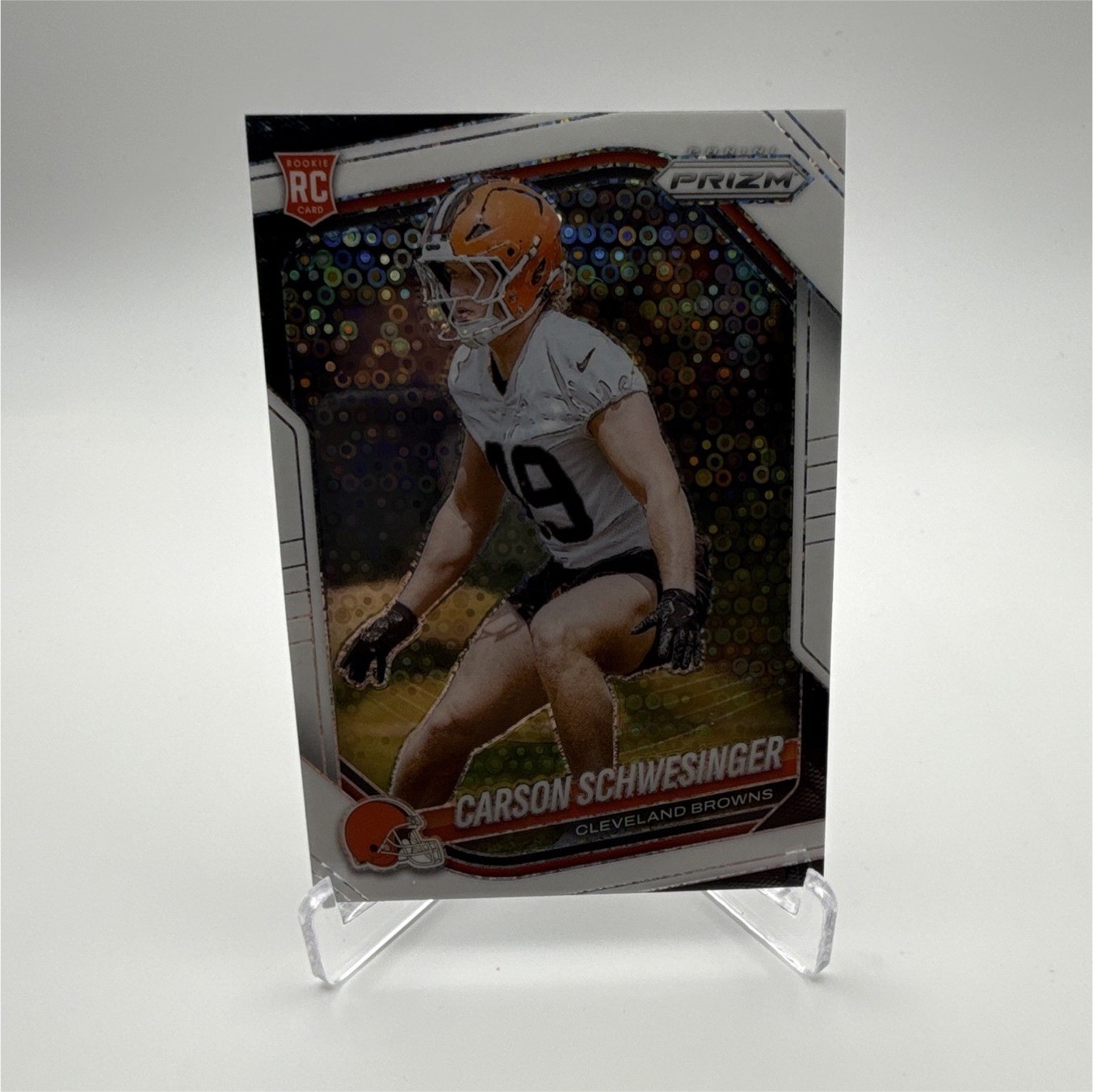 Carson Schwesinger Panini Prizm Football 2025 Rookies #384 White Disco RC