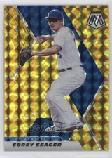 2021 Panini Mosaic Reactive Yellow Mosaic Prizm Corey Seager #198 0y59