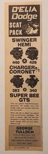 1969 Print Ad Delia Dodge Dealer Scat Pack Hemi Super Bee Charger Greenwich