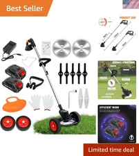 High-Tech 21V Battery-Powered Weed Wacker - 6-Blade Multi-Tool for Gardens