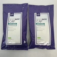 Medline ReadyBath Scented Rinse Free Shampoo and Conditioning Caps 2ct