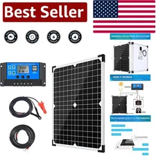 Lightweight 20W Solar Panel Kit with Durable Charge Controller for Off Grid Use