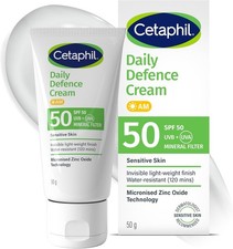 Cetaphil Daily Defence SPF for Sensitive Skin, SPF 50 Mineral Sunscreen UK