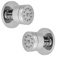 2x Seitenbrause / Köpermassagedüse für Dusche im runden modernen Design / Set