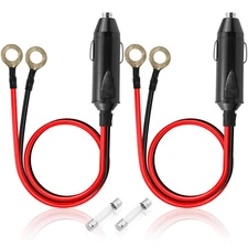 2PCS 14AWG Cigarette Lighter Male to O Ring Terminal Harness Extension Cable ...