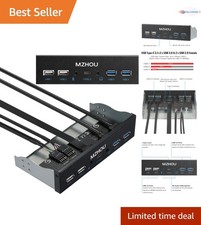 Metal Front Panel Adapter 5 USB 3.0 Ports HD Audio Microphone For PC