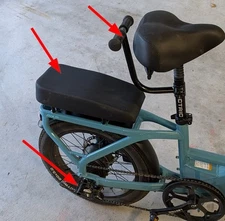 Lectric XP3 XP4 Buddy Seat Soft Cushion Handlebars Black Saddle Bicycle ebike