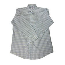 Brooks Brothers Classic Fit Dress Shirt 16-33 Plaid Blue Yellow Non-Iron
