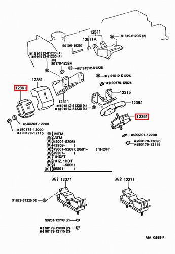 Genuine Toyota LandCruiser 80 Series HZJ 1HZ 4.2 Diesel Front Engine Mount x2 - Picture 9 of 12
