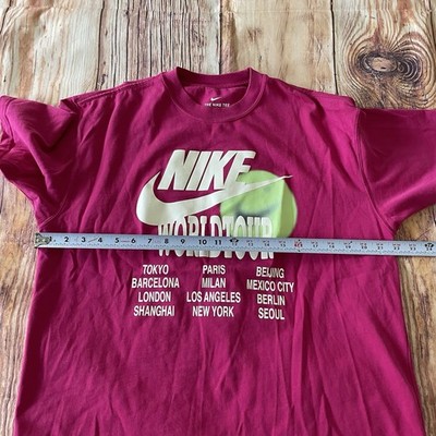 Nike Sportswear NSW World Tour T Shirt Mens Large Pink Tokyo NYC
