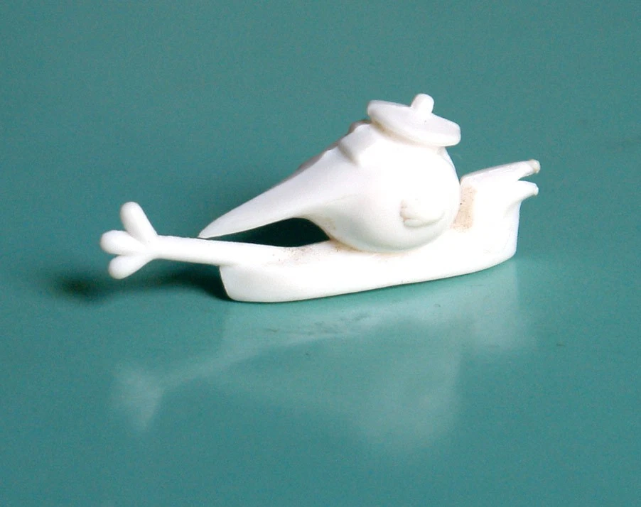 Les Shadoks ~ Figurine Premium Buitoni ~ Vintage 1969 ~ Shadok Blanc en Bateau - Photo 2/3