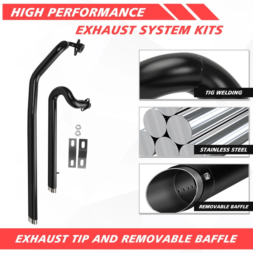 Shortshots Staggered Exhaust Muffler Pipes Black For Yamaha V Star 1100 XVS1100 Foto 2 de 4