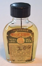 Vintage PFLUEGER SPEEDE REEL OIL No. 379 Glass Bottle