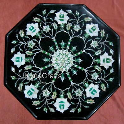 #ad 12 Inches Marble Coffee Table Top Mother of Pearl Inlay Work Patio Side Table $228.00