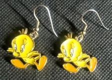 1993 Warner Bros Tweedy Bird Enamel Earring Set Starline Surprise Look VTG **