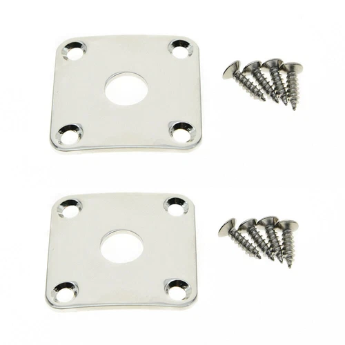 2XCurved Guitar Output Socket Cover Metal Jack Plate screws for Gibson Les Paul