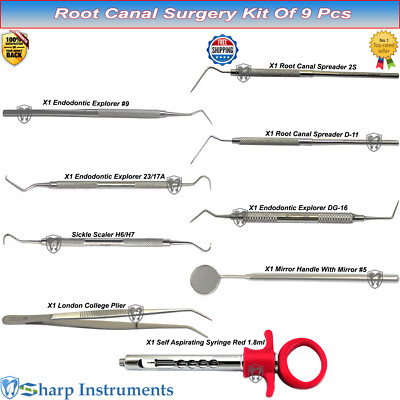Endodontic Root Canal Surgery Instruments Kit Dental Explorer Spreader Scaler CE