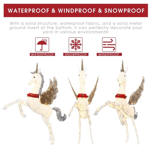 4.5 Ft Unicorn 150 LED Lighted Outdoor Christmas Decorations For Home Clearance - Picture 2 of 8