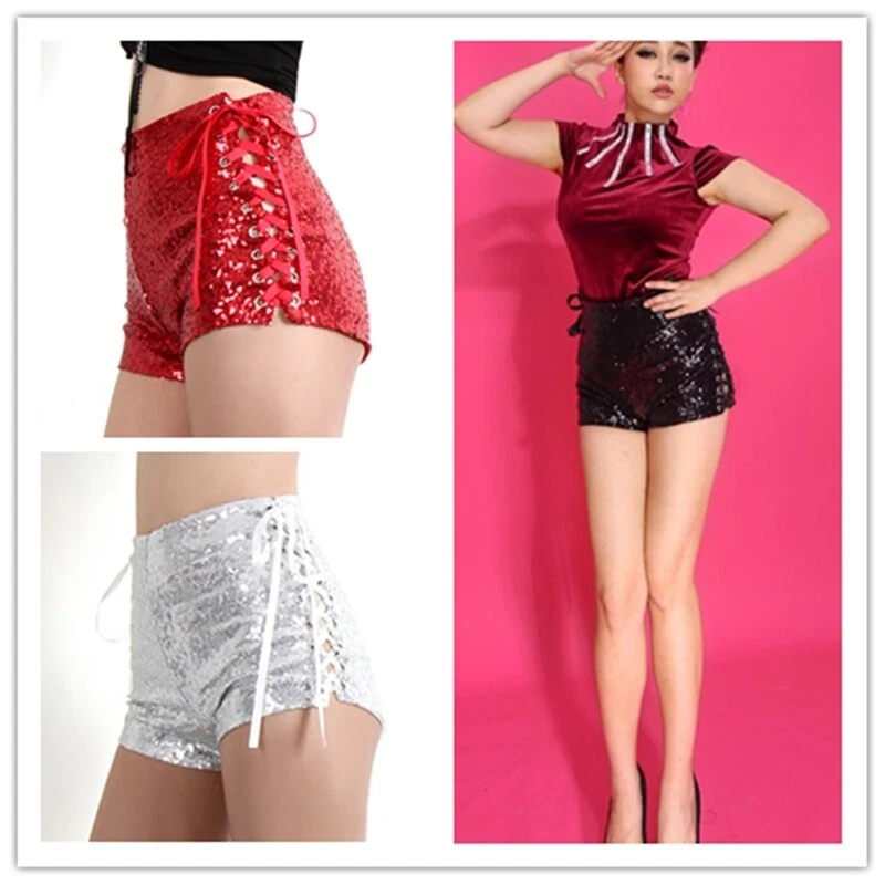 black sequin hot pants shorts