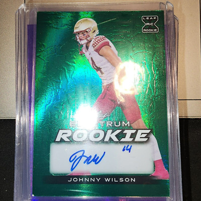 2024 GREEN FOIL LEAF ELECTRUM ROOKIE AUTO JOHNNY WILSON 3/5 -PHILADELPHIA EAGLES