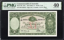 Australia 1 ONE Pound P26c R31 1949 Coombs Watt PMG40 Extremely Fine GOOD COLOUR