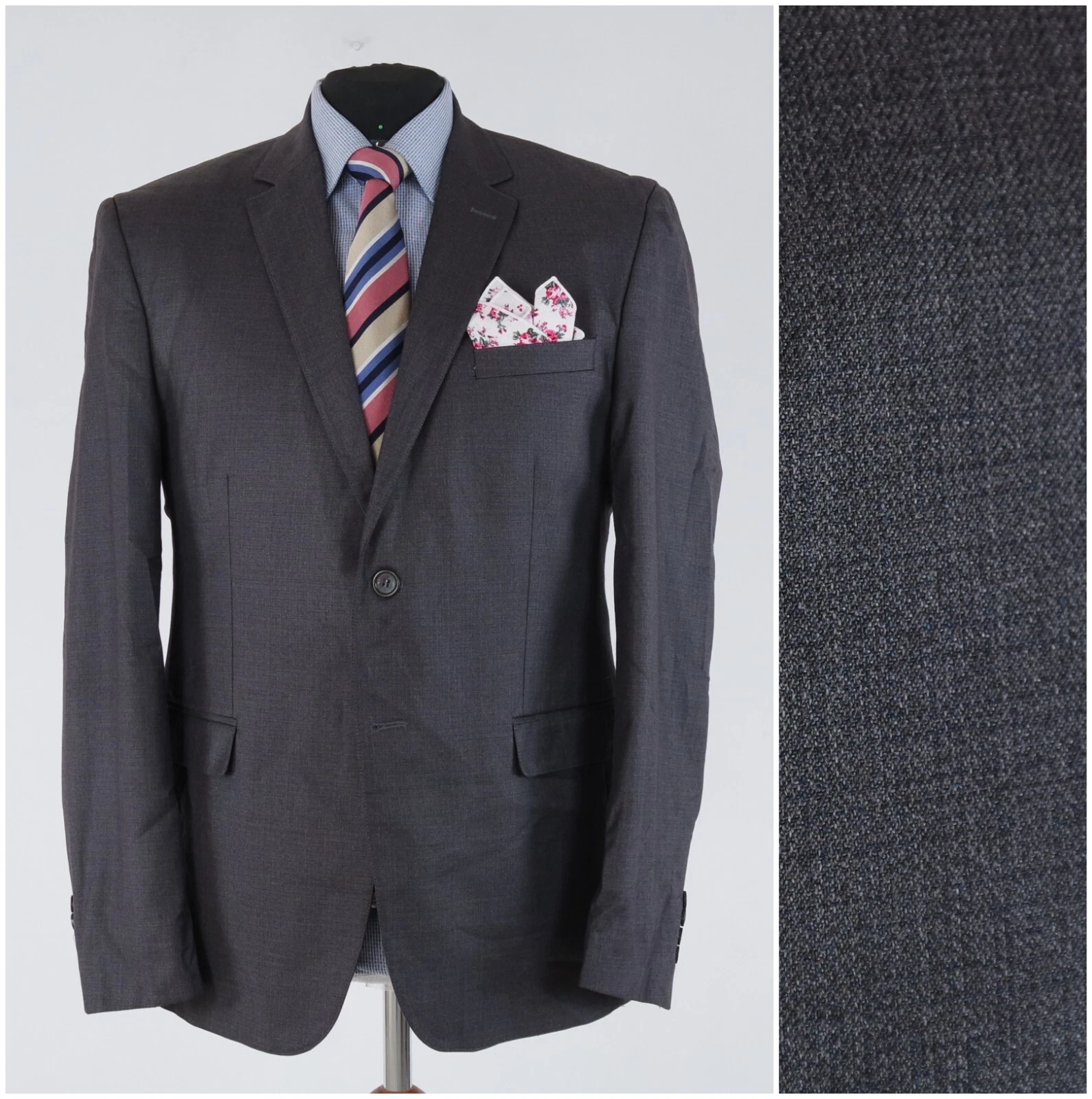 Giacca cappotto sportivo da uomo grigio Blazer 44R taglia UK CARVIN DIOR