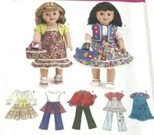 DOLL Pattern 18 " DOLL CLOTHES Dress BLOUSE Poncho SKIRT Top BAG Shrug