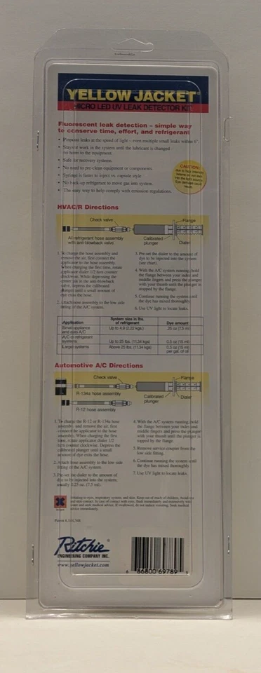 *Falta luz UV* Chaqueta Amarilla Micro Led UV Detector de Fugas Kit 69789 TOTALMENTE NUEVO Foto 2 de 2