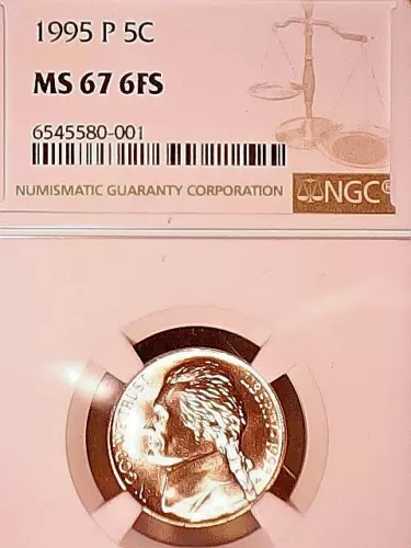 1995 P NGC MS67 6FS JEFFERSON NICKEL