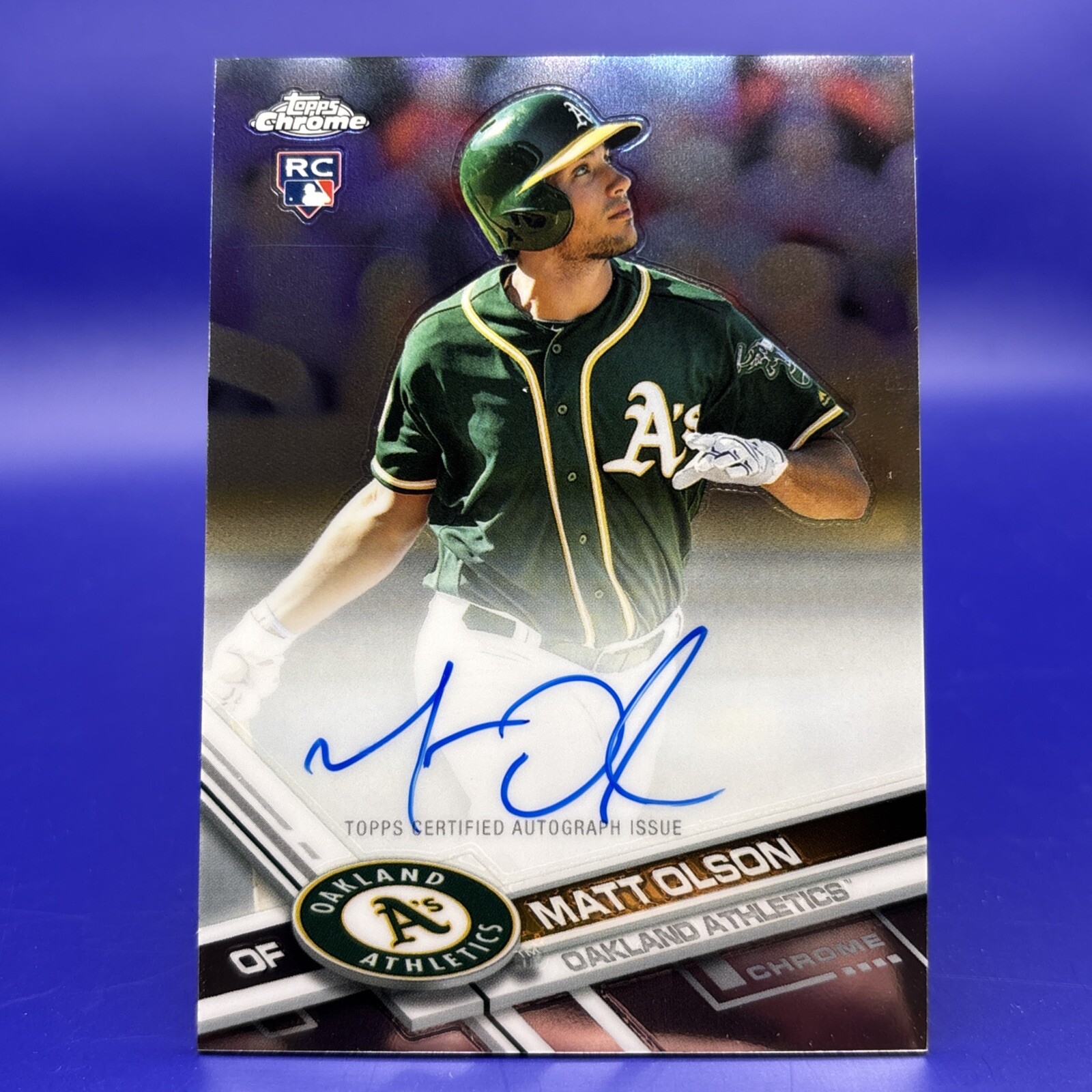 2017 Topps Chrome Rookie Autographs #RAMO Matt Olson RC AUTO Atheltics Braves