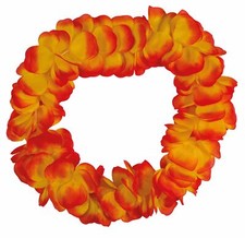Hawai Kette Hawaii Blumenkette orange Blütenkette Festival Karneval Fasching