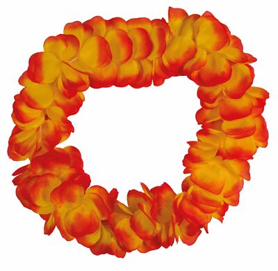 Hawai Kette Hawaii Blumenkette Lei orange Blütenkette Festival Karneval Fasching