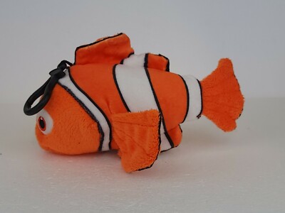 Disney Pixar FINDING DORY Nemo Clown Fish plush clip w/Tag 7'' zipper pocket